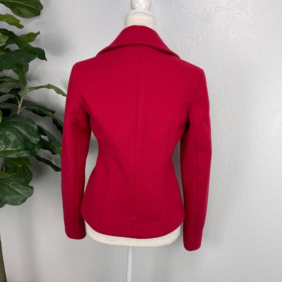 Theory Clay Red Double Breasted wool Blend Thick Short Peacoat - Picture 9 of 9